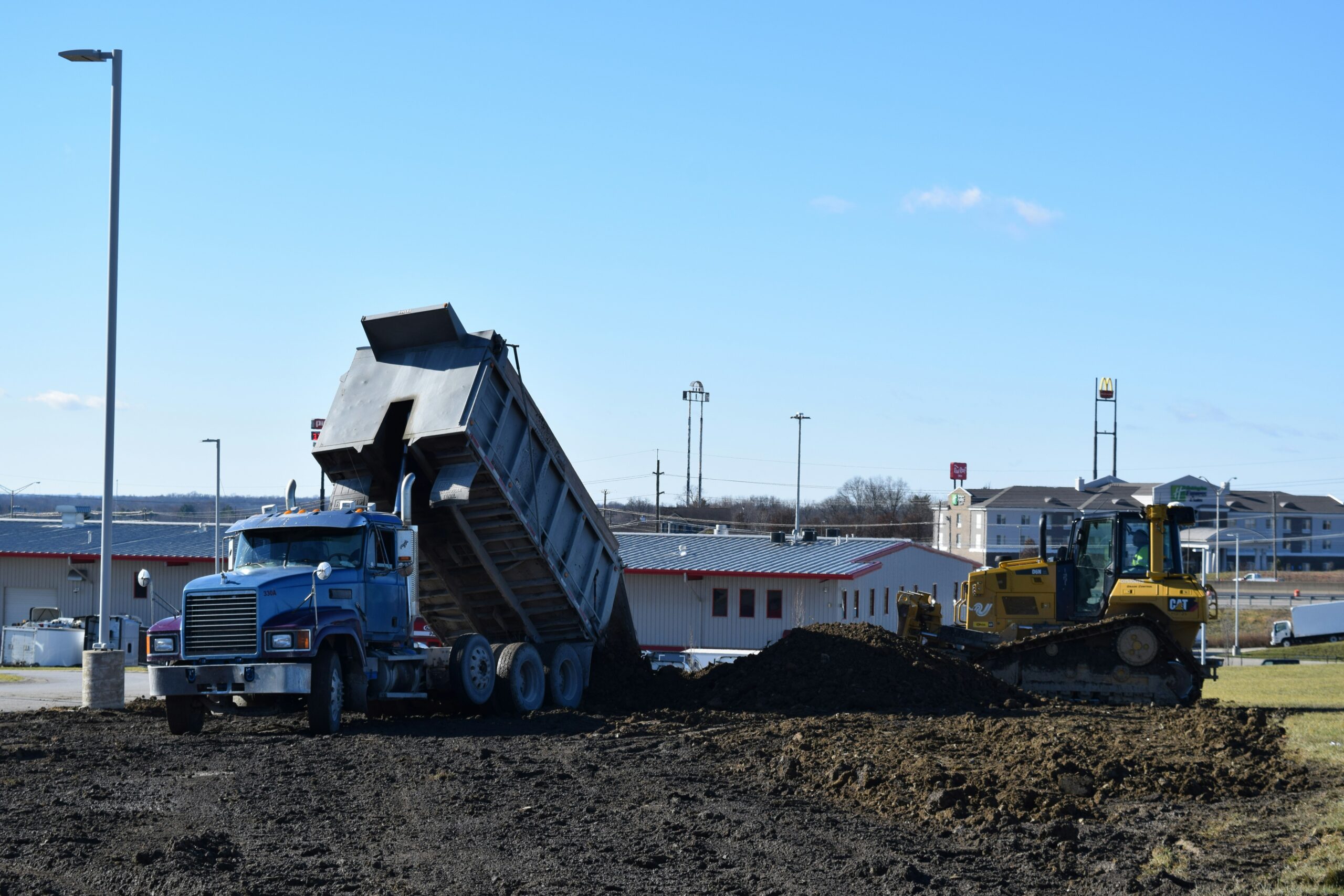 dump truck unloading
