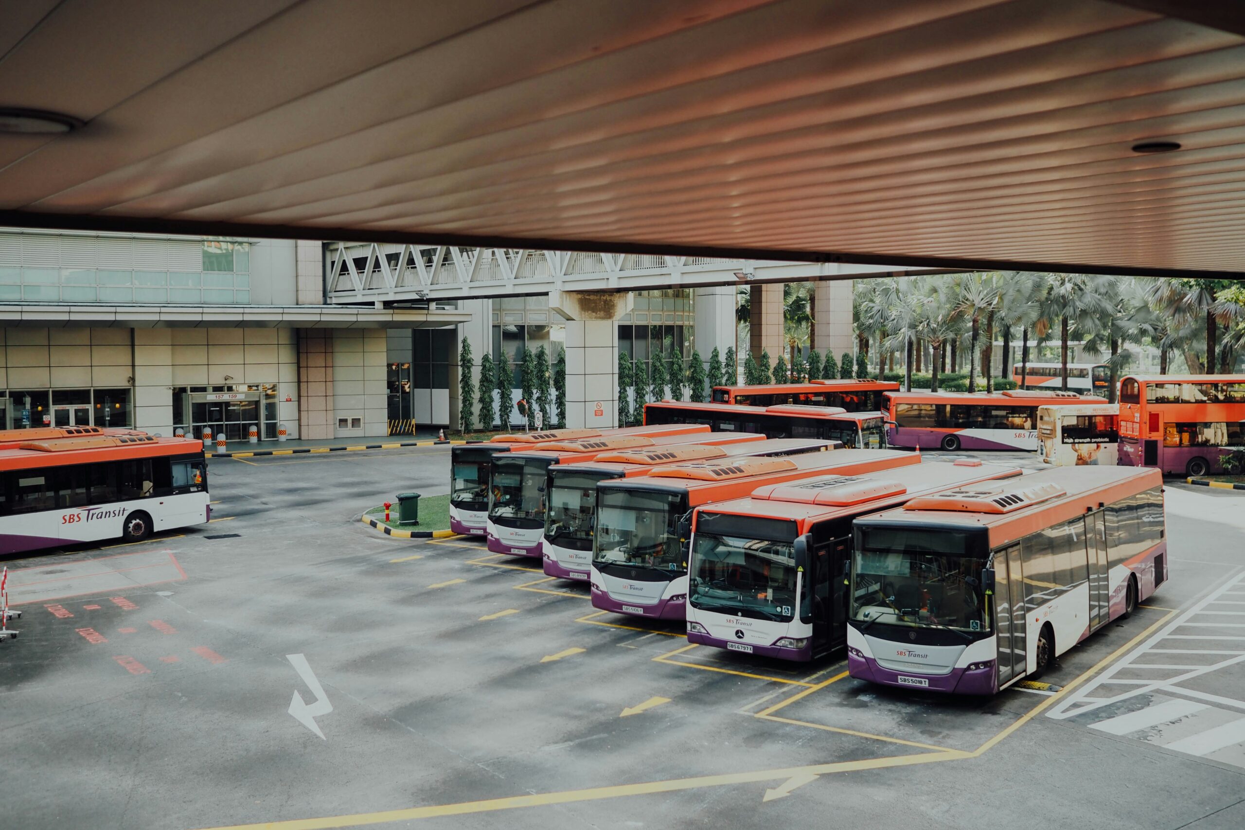 bus in carpark