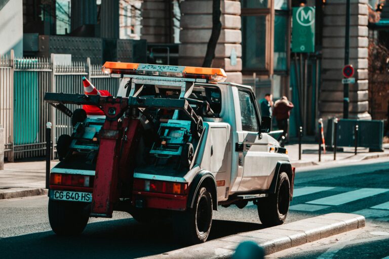 tow truck with car